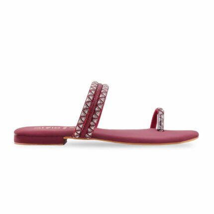 Maroon Fancy Chappal For Women FN0830 - View 2