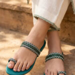 Green Fancy Chappal For Women FN0830 - View 1