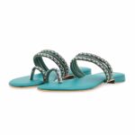 Green Fancy Chappal For Women FN0830 - View 3