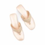 Golden Fancy Chappal For Women FN0832 - View 5