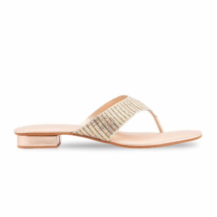 Golden Fancy Chappal For Women FN0832 - View 2
