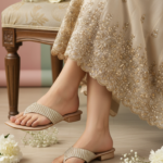 Golden Fancy Chappal For Women FN0832 - View 1