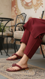 Maroon Fancy Chappal For Women FN0833 - View 1