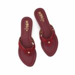 Maroon Fancy Chappal For Women FN0833 - View 5