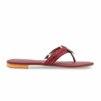 Maroon Fancy Chappal For Women FN0833 - View 2