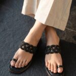 Black Fancy Chappal For Women FN0835 - View 1