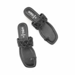 Black Fancy Chappal For Women FN0835 - View 5