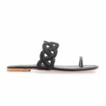 Black Fancy Chappal For Women FN0835 - View 2