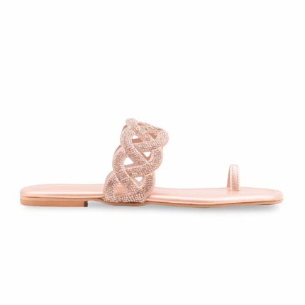 Peach Fancy Chappal For Women FN0835 - View 2
