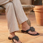 Black Fancy Chappal For Women FN0838 - View 1