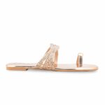 Golden Fancy Chappal For Women FN0839 - View 2
