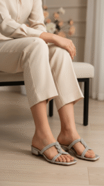 Silver Fancy Slipper For Women FN7912 - View 1