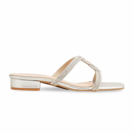 Silver Fancy Slipper For Women FN7912 - View 2