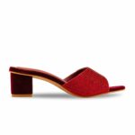 Maroon Fancy Slipper For Women FN7959 - View 2