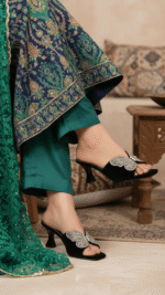 Black Fancy Slipper For Women FN7974 - View 1