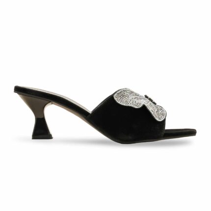Black Fancy Slipper For Women FN7974 - View 2