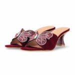 Maroon Fancy Slipper For Women FN7974 - View 4