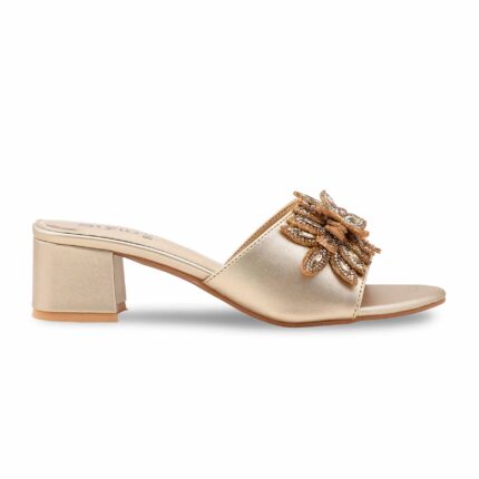 Golden Fancy Slipper For Ladies FN7976 - View 2