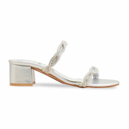 Silver Fancy Slipper For Ladies FN7977 - View 2