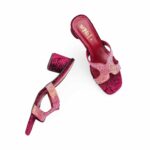 Maroon Fancy Women Slipper FN7983 - View 5