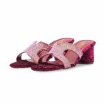 Maroon Fancy Women Slipper FN7983 - View 3