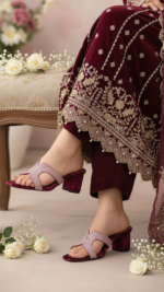 Maroon Fancy Women Slipper FN7983 - View 1