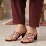 Maroon Fancy Women Slipper FN7988 - View 1