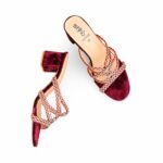 Maroon Fancy Women Slipper FN7988 - View 5