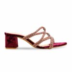 Maroon Fancy Women Slipper FN7988 - View 2