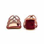 Maroon Fancy Women Slipper FN7988 - View 4