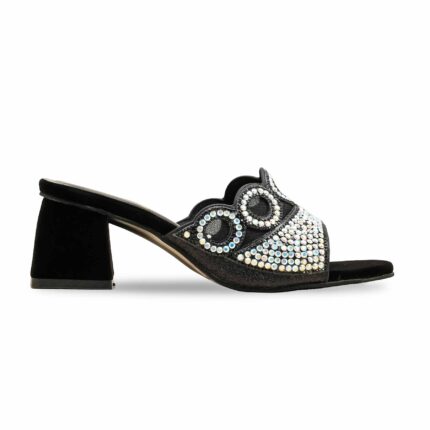 Black Fancy Slipper For Ladies FN7993 - View 2