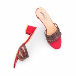 Maroon Fancy Slipper For Ladies FN8001 - View 5