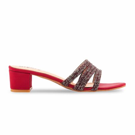 Maroon Fancy Slipper For Ladies FN8001 - View 2
