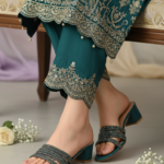 Green Fancy Slipper For Ladies FN8001 - View 1