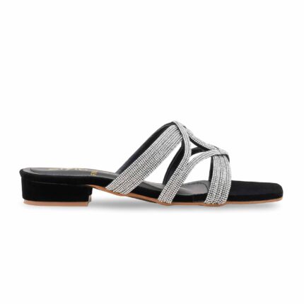 Black Fancy Slipper For Women FN8003 - View 2