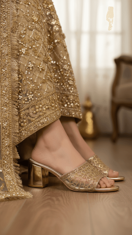 Golden Fancy Slipper For Women FN8004 - View 1