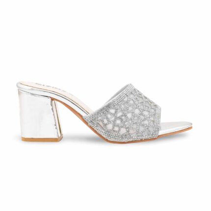 Silver Fancy Women Slipper FN8004 - View 2