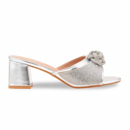 Silver Fancy Women Slipper FN8017 - View 2