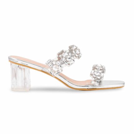 Silver Fancy Women Slipper FN8019 - View 2