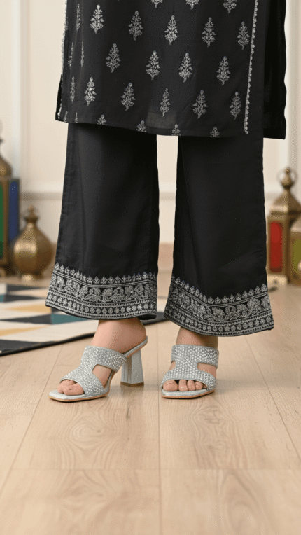 Silver Fancy Women Slipper FN8026 - View 1