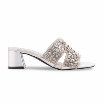 Silver Fancy Slipper For Women FN8028 - View 2