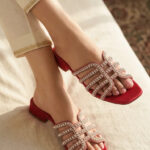 Maroon Fancy Slipper For Women FN8030 - View 1