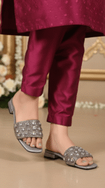 Silver Fancy Women Slipper FN8033 - View 1