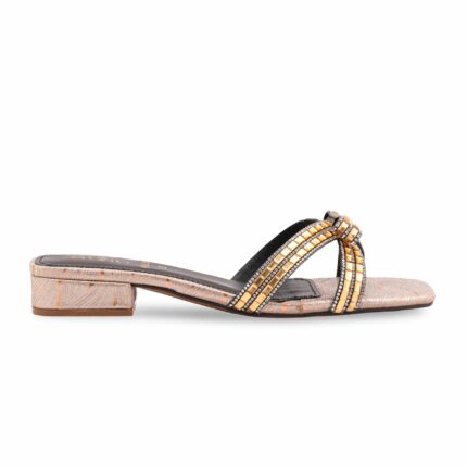 Golden Fancy Slipper For Ladies FN8038 - View 2