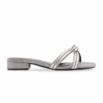 Silver Fancy Slipper For Women FN8038 - View 2