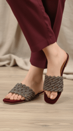 Maroon Fancy Slipper For Women FN8039 - View 1