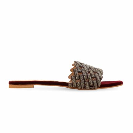 Maroon Fancy Slipper For Women FN8039 - View 2