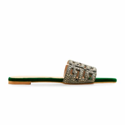Green Fancy Slipper For Women FN8040 - View 2