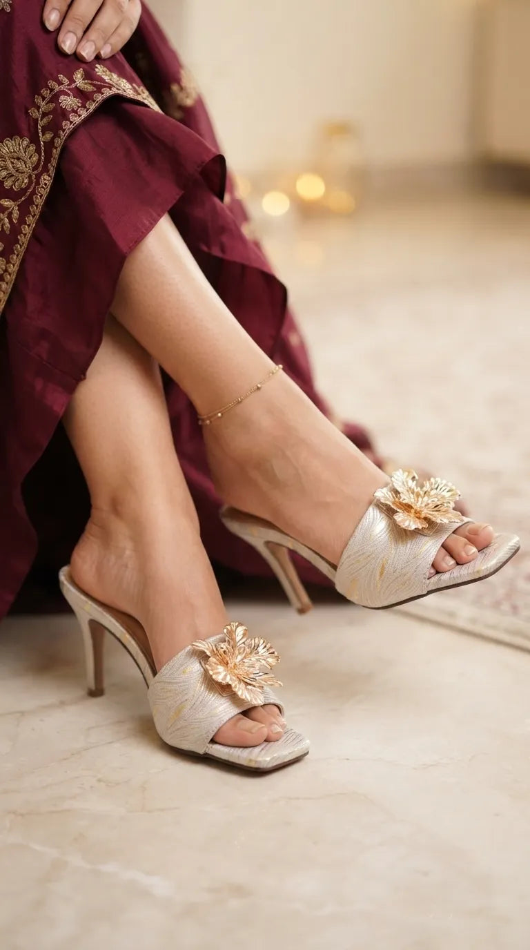 FN804215.jpg Golden Fancy Slipper For Ladies FN8042 - View 1
