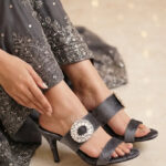 Grey Fancy Slipper For Ladies FN8043 - View 1